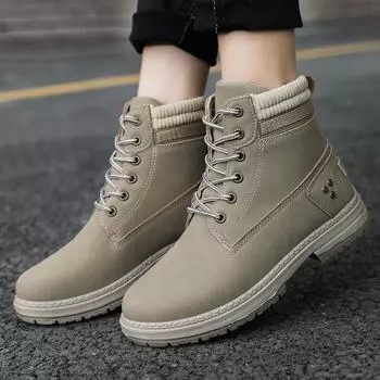 2024 new Korean version Martin boots extra large size foreign trade women s boots outdoor thick-soled autumn and winter boots versatile single boots 36 жёлтый