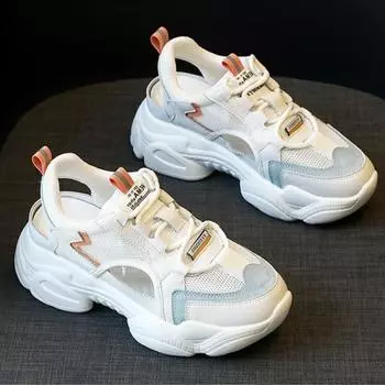 2024 New Lady Platform summer Fashion Women Sandals Comfortable Mesh Ladies Shoes Open Toe Casual Hollow out small white shoes 35 синий