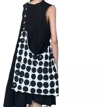 2024 Новая ленивая литературная холщовая сумка женская сумка на одно плечо простая универсальная большая вместительная портативная сумка для покупок