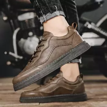 2024 New Leather Casual Shoes for Men British Lace-up Oxford Shoes Men s Classic Business Dress Shoes Men Loafers 6.5