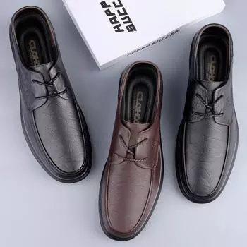 2024 new leather cowhide men s shoes trendy shoes youth office black foot cover high-end business casual men s leather shoes 38