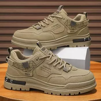 2024 new leather splicing low-top retro casual Martin shoes platform heightening men s daily work shoes men s shoes 39