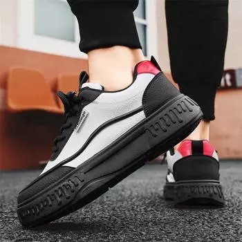 2024 New Light Luxury Trend Fashionable Versatile Casual Sports Thick Soled Niche Board Shoes Low Top White Shoes for Men 39 чёрный