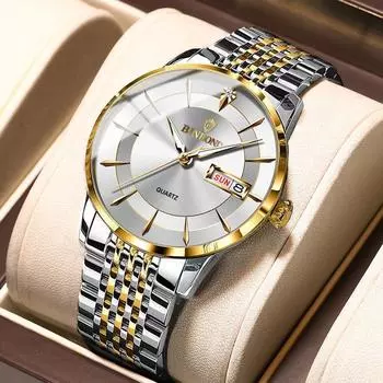 2024 Новые роскошные мужские кварцевые часы 30M Водонепроницаемые автоматические часы с датой Мужские спортивные часы-хронограф из нержавеющей стали для мужчин