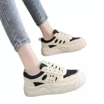 2024 New Luxury Vulcanize Shoes Fashion Women Platform Sneakers Mesh Breathable Jogging Shoes Chunky Sneakers Zapatos Mujer 35 бежевый