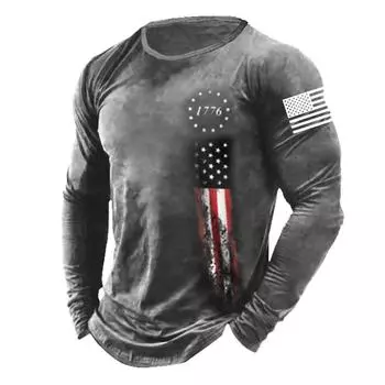 2024 New Men Retro Long Sleeve T-Shirt O Neck Pullover Autumn Winter Male Shirt Top Tees Oversize Men s clothing S