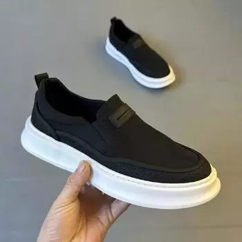 2024 New Men s Casual Shoes Low Cut Fashionable Trendy Youth Casual Sports Shoes Lightweight Breathable Free Comfortable Feeling 39 чёрный