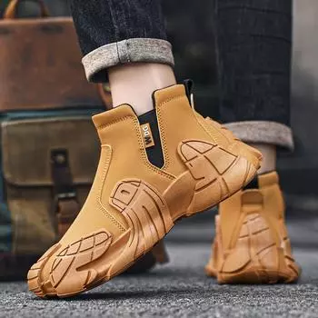 2024 new men s casual shoes medium top outdoor sports shoes trendy shoes fashionable Korean version men s shoes versatile personality non-slip 39 чёрный