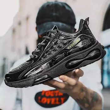 2024 New Men s Casual Versatile Soft Sole Elevated Sports Shoes Breathable Anti slip Wear resistant Comfortable Running Shoes 39 чёрный