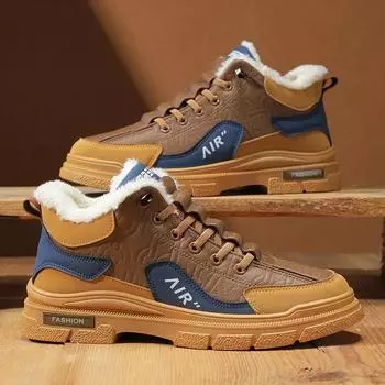 2024 Новые мужские низкие хлопковые туфли, новинка для осени и зимы, модные и мягкие теплые мужские повседневные туфли, размер 39-44 39 хаки