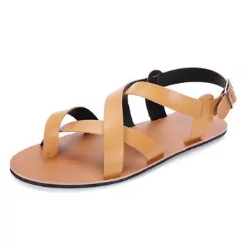 2024 Новые мужские сандалии, летние кожаные сандалии, мужские плетеные сандалии в римском стиле, дышащие пляжные креативные сандалии для отдыха на природе 37-44# 37