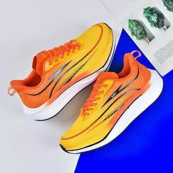 2024 new men s shoes carbon plate professional running shoes men s sports shoes cushioning rebound lightweight mesh shoes breathable fashion 39 желто-зеленый
