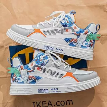 2024 new men s shoes four seasons board shoes little white shoes men s leather surface non-slip casual trend fashion versatile sports shoes 39