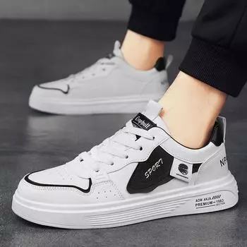 2024 new men s shoes leather men s sports little white tide shoes student spring casual men s flat baseplate shoes 39