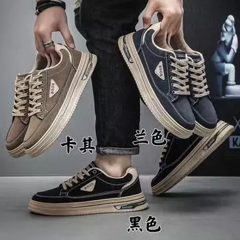 2024 new men s shoes new casual versatile sports and leisure, board shoes popular trendy shoes 6621 39 хаки