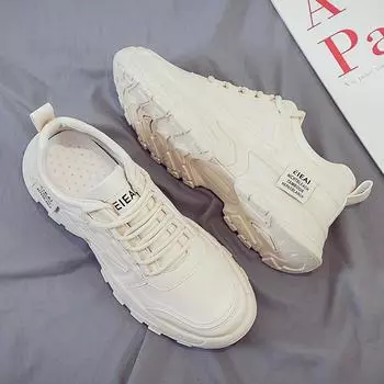 2024 new men s shoes summer men s deodorant sports and leisure versatile little white men s leather shoes heightening dad trendy shoes 39