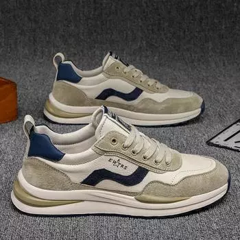 2024 new men s shoes summer mesh breathable non-slip sports running trend versatile men s casual Forrest Gump tide shoes 39 бежевый