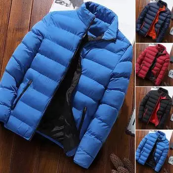 2024 New Men s Stand Collar Winter Coat Cotton Coat Thickened Warm Solid Color Fashion Street Style M 4XL Men Parkas Coat