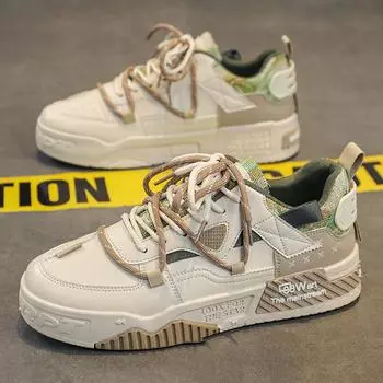 2024 Новые мужские кроссовки для скейтбординга на платформе, модные дизайнерские туфли на шнурках, удобные вулканизированные туфли, повседневные кроссовки, студенческая обувь 39