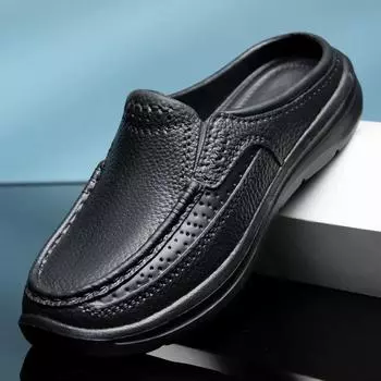 2024 New Men slippers Fashion Mules shoes Soft EVA Sand Beach Slipper Large Size Slides Shoes Solid Color Outdoor Casual sandals EUR 41 коричневый