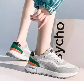 2024 New Mesh Breathable Women Shoes Fashion Flat Lace Up Casual Ladies Vulcanized Shoes Platform Sport Running Shoes Zapatillas 35 чёрный