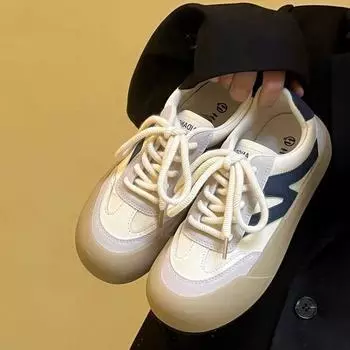 2024 new niche commuter super fire thick-soled fluffy shoes women s light and versatile casual fashion board shoes flat shoes 35 синий