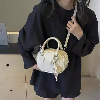 2024 новая нишевая текстурная сумка женская Sen Meng модная сумка через плечо супер огненная текстура Бостонская сумка 20*9*14