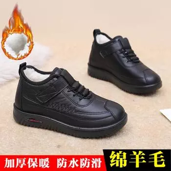 2024 new old Beijing winter women s cotton boots non-slip and comfortable mother cotton shoes velvet warm middle-aged and elderly snow boots 35 чёрный