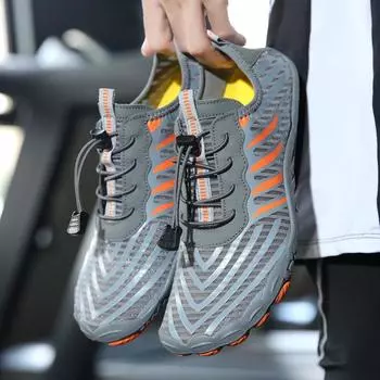 2024 new outdoor five-finger barefoot shoes barefoot shoes hiking shoes surfing rafting hiking rock climbing shoes men s wading shoes 28 серый