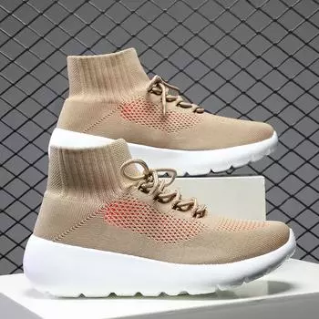 2024 new pattern Socks Running Shoes Women s Sneakers Sports Shoes for Women Man Breathable Casual Elasticity Platform Shoes 36 чёрный