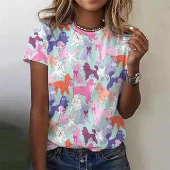2024 new personality creative graffiti pattern 3D printed T-shirt fashion trend short sleeve XS