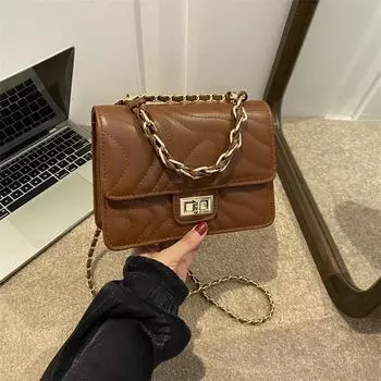 2024 new retro commuting simple small bag female texture fashion messenger bag casual temperament small square bag чёрный