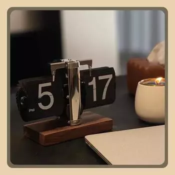 2024 New Retro Digital Flip Down Clock -Battery Powered Internal Gear Operated Clock Retro Vintage Design for Home & Office Dco