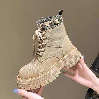 2024 New Riding Boots Women s Plus Size 41 To 43 Couple Men s Hiking Shoes Motorcycle Desert Cowboy Ankle Boots 35 чёрный