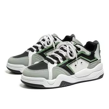 2024 New Shoes for Men s Cross-tied Men s Vulcanize Shoes Fashion Color Matching Hot Sale Round Head Casual Comfortable Sneakers 39 зелёный
