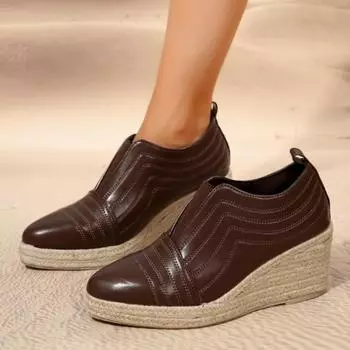 2024 Новые однотонные универсальные женские туфли на высоком каблуке, популярные модели из натуральной кожи, толстый каблук, острый носок, женская обувь в стиле ретро 36 коричневый