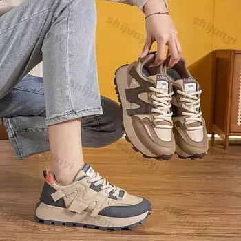 2024 New Sport Shoes for Women Lace Up Women s Vulcanize Shoes Outdoor Women Sneakers Mixed Colors Ladies Casual Sport Footwear 35 серый