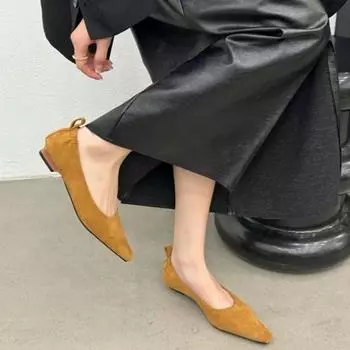 2024 New Spring and Autumn Fashion Women s Flat Shoes Pointed Shallow Mouth Casual Women s Single Shoes Women Flat Shoes 35 чёрный