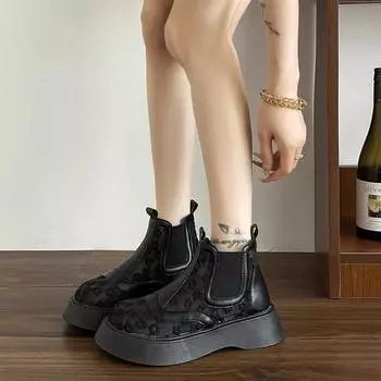 2024 New Spring and Autumn Fashion Women s Boots Short High Quality Round Toe Square Heel Mesh Breathable Women s Boots 35 абрикосовый