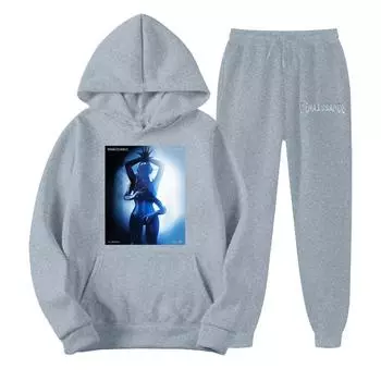 2024 Новый комплект из толстовки и брюк на весну и осень, спортивная и досуговая толстовка с капюшоном на шнурке с плюшевым принтом и мультяшным принтом S