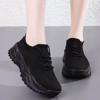 2024 Новая весна и осень женская обувь спортивная обувь кроссовки женская обувь без груза низкая цена скошенные каблуки женщины 39 35 бежевый
