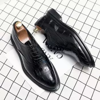 2024 new spring and summer leather shoes men s business dress casual men s British and Korean version retro men s leather shoes 38