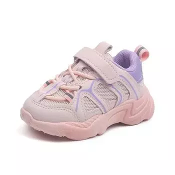2024 New Spring New Children Mesh Sneakers for Boys Breathable Casual Girls Light Soft Sports Shoes Solid Pink Versatile Fashion 21 синий