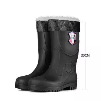 2024 New Style Black Non-slip Gumboots Men Industrial Rubber Boots 40 чёрный
