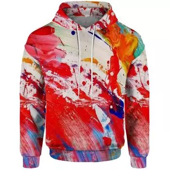 2024 Новый стиль оверсайз свитшот трендовые графические толстовки с капюшоном Y2k рендеринг мужские толстовки мужские цветные тай-дай красочные толстовки S