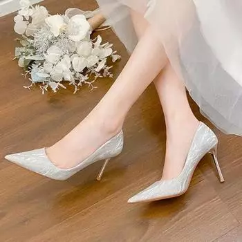 2024 New Style Womens High Heels Elegant Solid Color Sexy Pointed Stilettos Summer Outdoor Leisure Ladies Dress Party High Heels 34