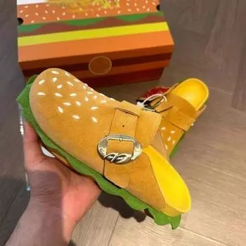 2024 New Summer Baotou Half Slippers Women Wear Fashionable and Comfortable Soft Leather Buckle Flat Woma Shoes Zapatos De Mujer 35 жёлтый
