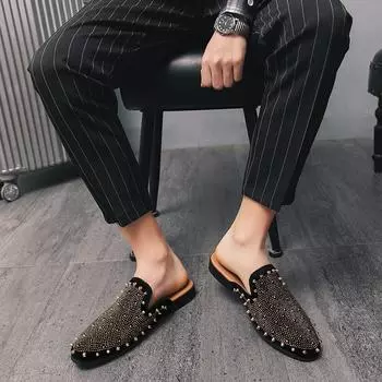 2024 new summer Korean version men s shoes business casual leather shoes casual shoes men s round head foot loafers large size 38