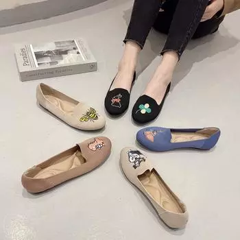 2024 new summer Round toe Women Flat Shoes outdoor Walking Fashion ventilate Women s Slip Nude shoes casual Light Comfort Shoes 34