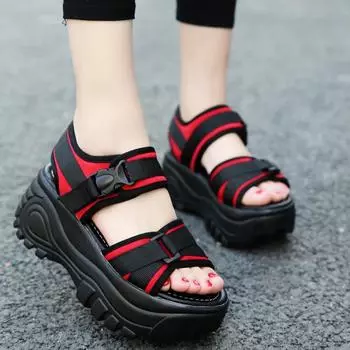 2024 New Summer Sandals Designer Shoes Ladies Sandals Women s Shoes Platform Sport Sandalias De Mujer Buckle Casuasl Sandales 35 чёрный